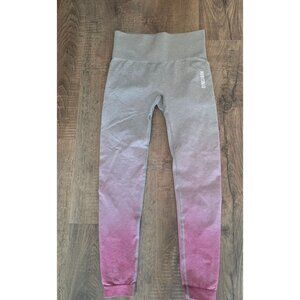 Gymshark Pink Gray Ombre Full Length Leggings S - EUC